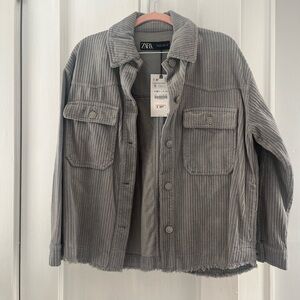Zara Gray Corduroy Shirt for Women